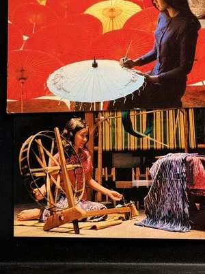 6 Vintage Thailand Postcards Unused Chiang Mai Golden Triangle Crafts Markets – photo 5