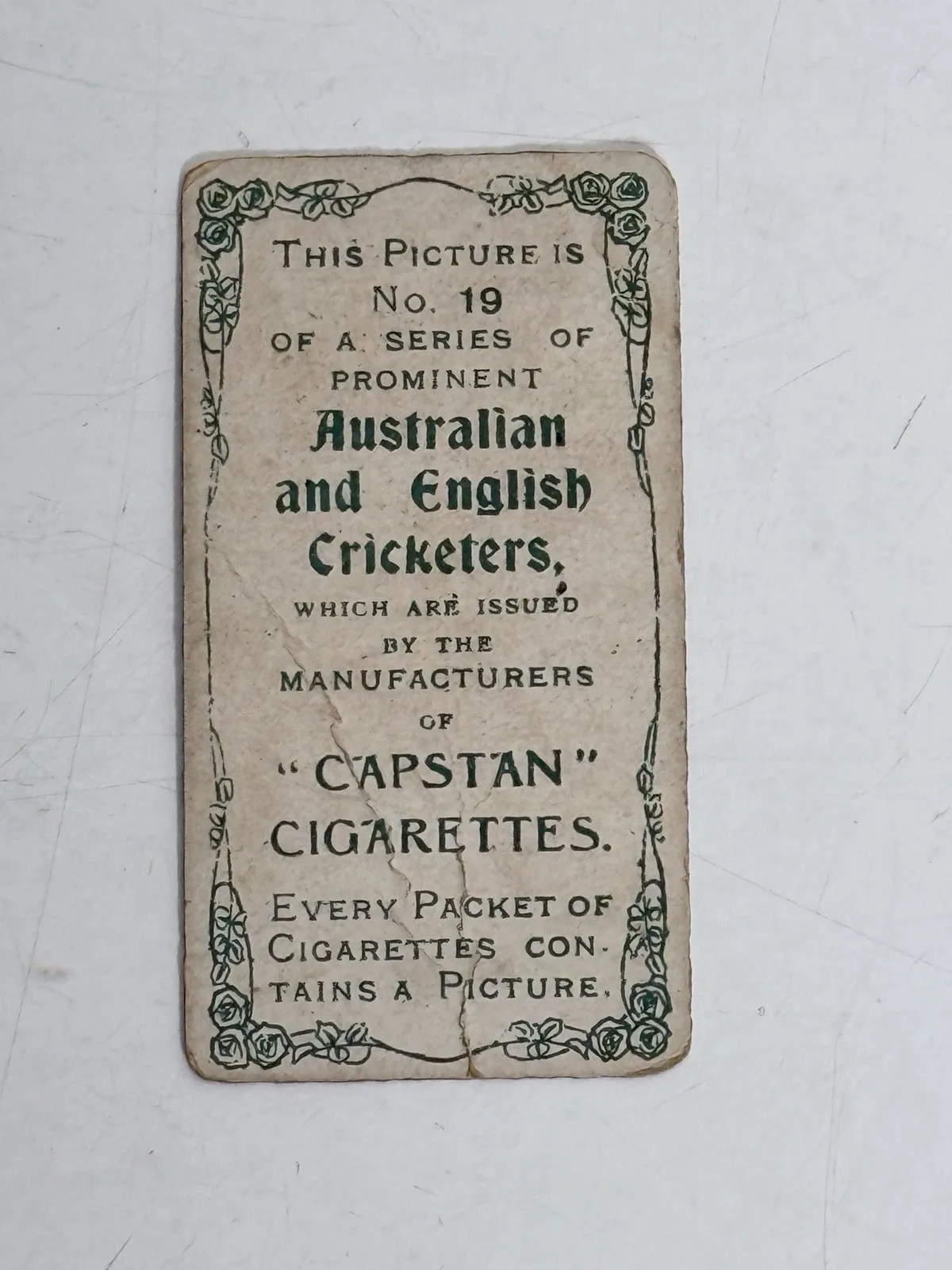 Capstan Prominent Aust & English Cricketers J.A. O'Connor N.S.W. No.19 – photo 2