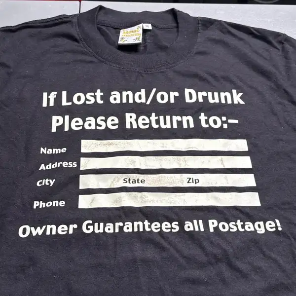 Akuna Matata Glow In The Dark If Lost And Or Drunk T Shirt Mens Medium Black
