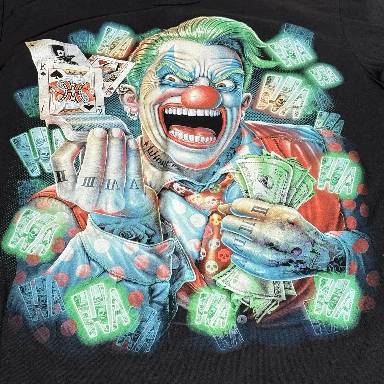 Thrift Shop Joker Clown Glow In The Dark Medium Tee Shirt – photo 7