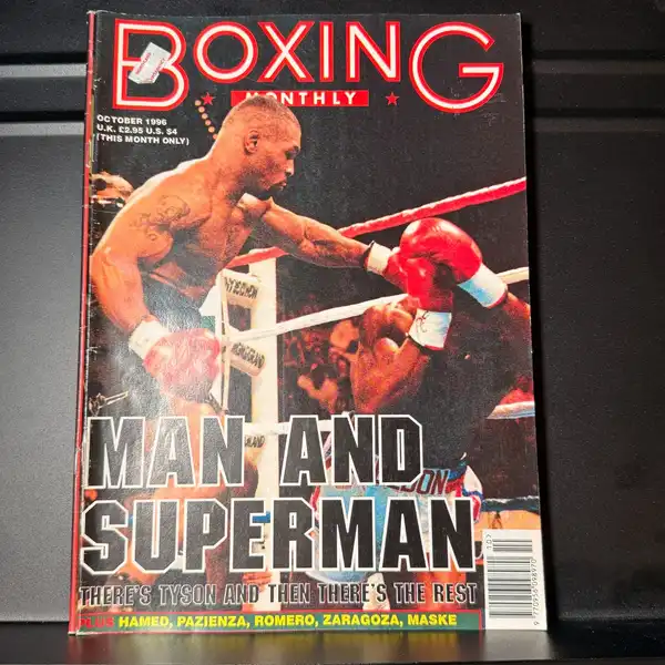 Mike Tyson vintage boxing monthly magazine man and superman cover October 1996