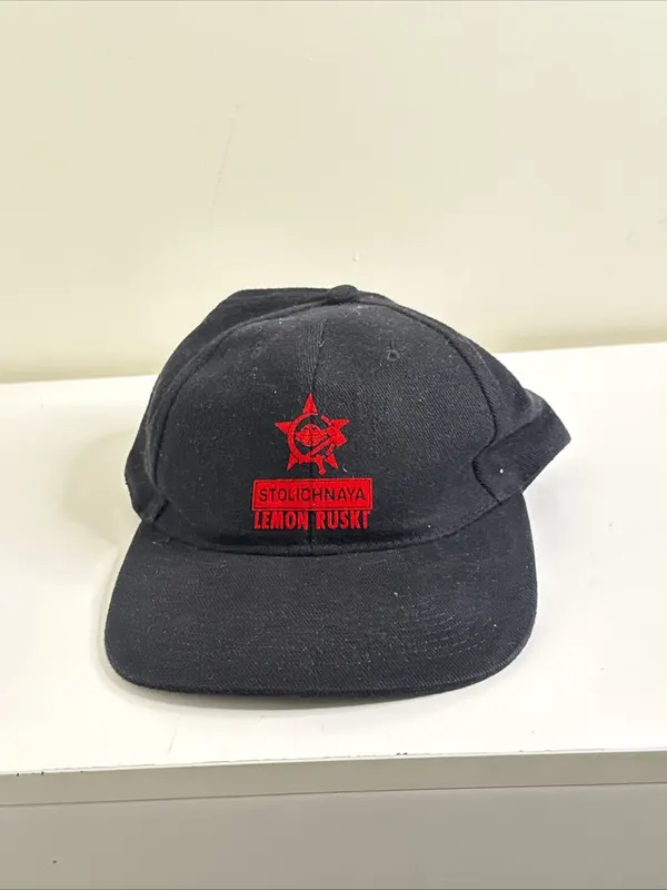 Stolichnaya Lemon Ruski Black Baseball Cap Vintage Original Rare