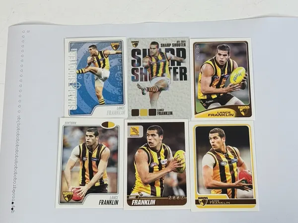 6xLance Franklin Hawthorn Hawks AFL cards Sharp Shooterx2 Trading Card bundle