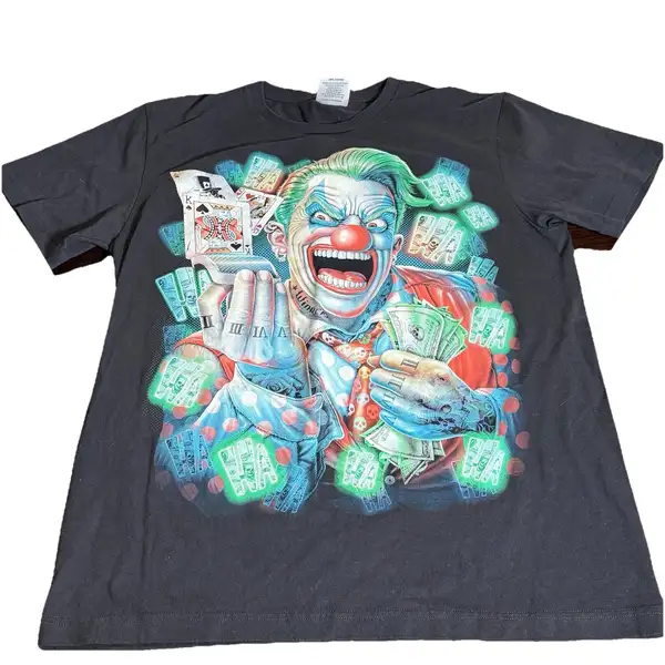 Thrift Shop Joker Clown Glow In The Dark Medium Tee Shirt