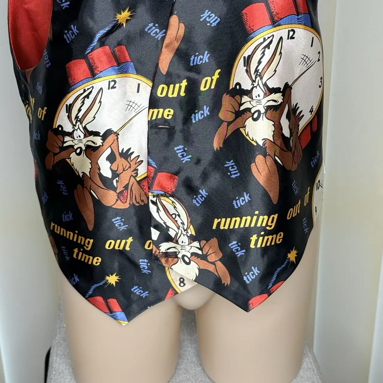 Vintage 1997 Davenport Looney Tunes Wile E Coyote Suit Vest Waistcoat – photo 3