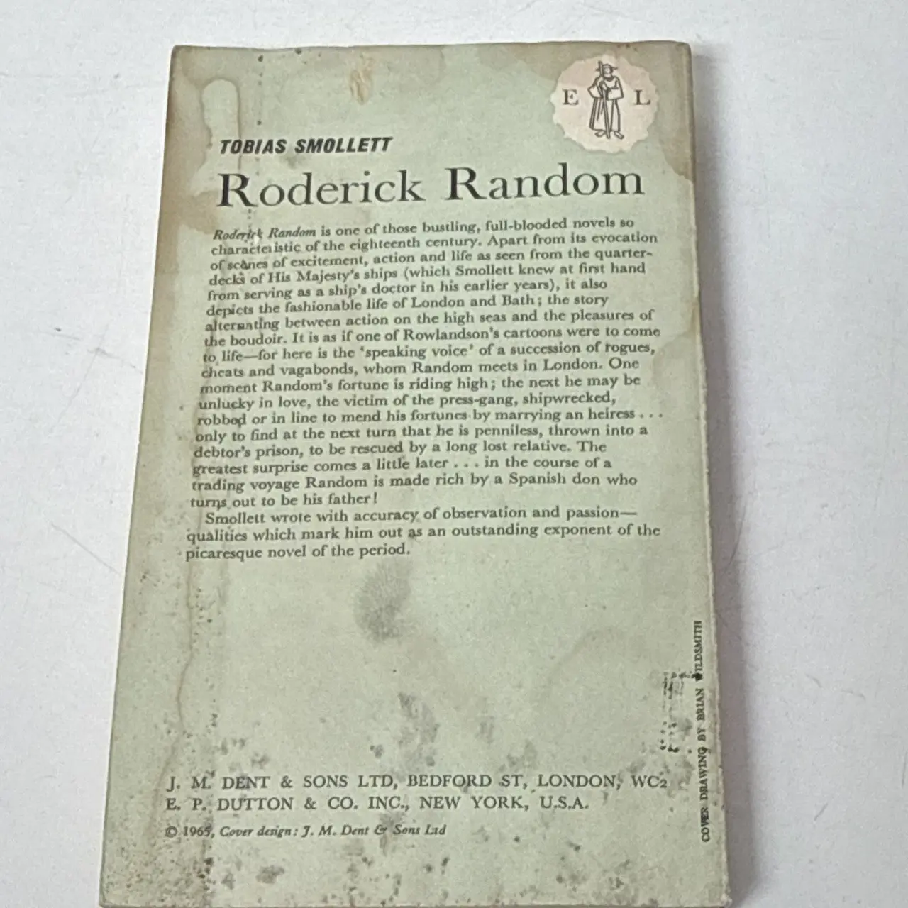 Tobias Smollett Roderick Random Everyman's Library Paperback Reprint 1965 – photo 2