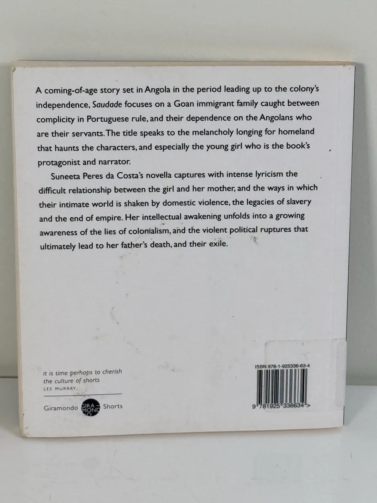 Saudade by Suneeta Peres da Costa Giramondo Shorts Paperback YA Novella – photo 2