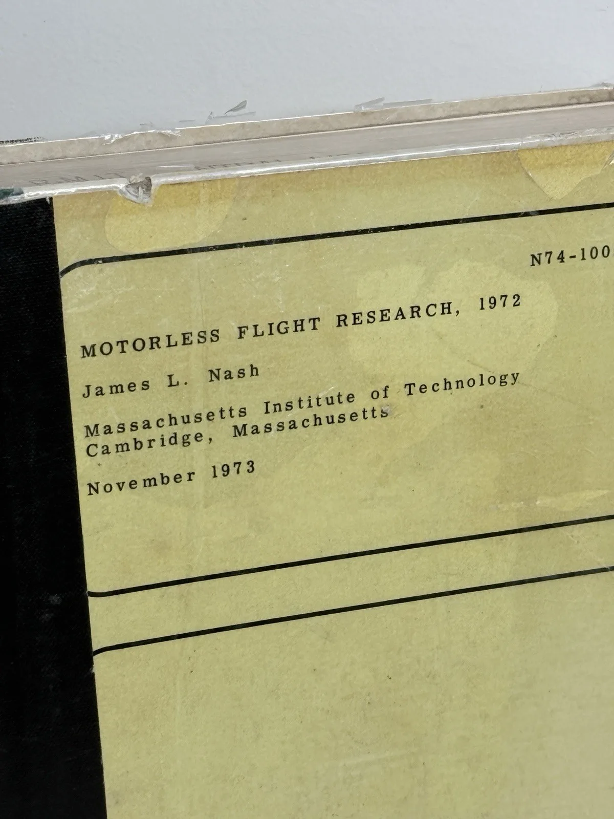 NASA Contractor Report CR-2315 Motorless Flight Research 1972 Nash-Webber HC – photo 2
