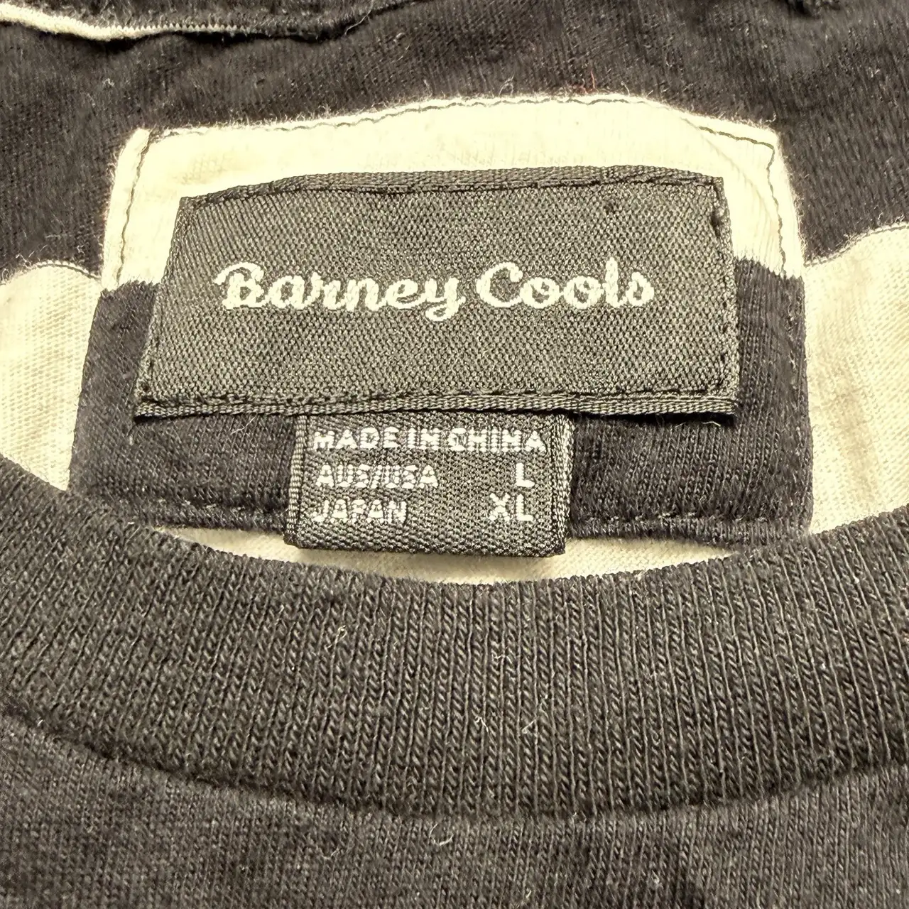 Barney Cools Poolside Etiquette Large Tank Top Black White Horizontal Stripe – photo 5