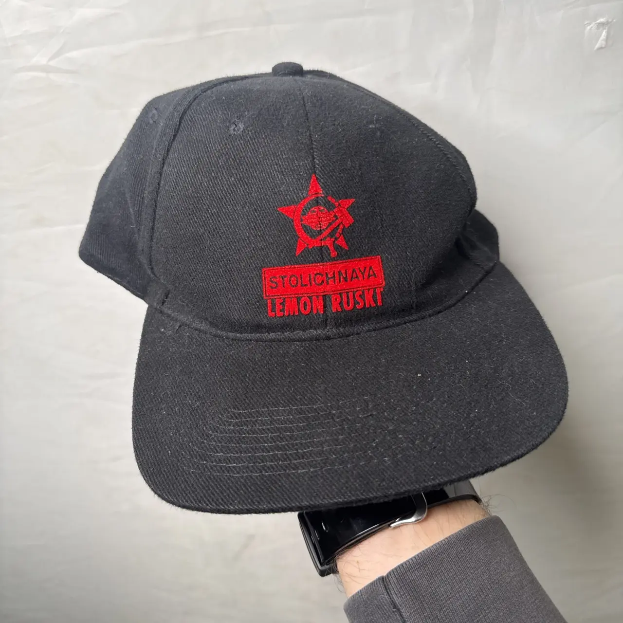 Stolichnaya Lemon Ruski Black Baseball Cap Vintage Original Rare – photo 6