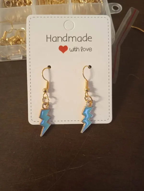Handmade Lightning bolt earrings