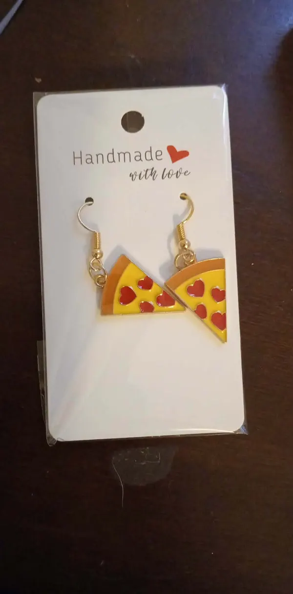 handmade pizza style earrings