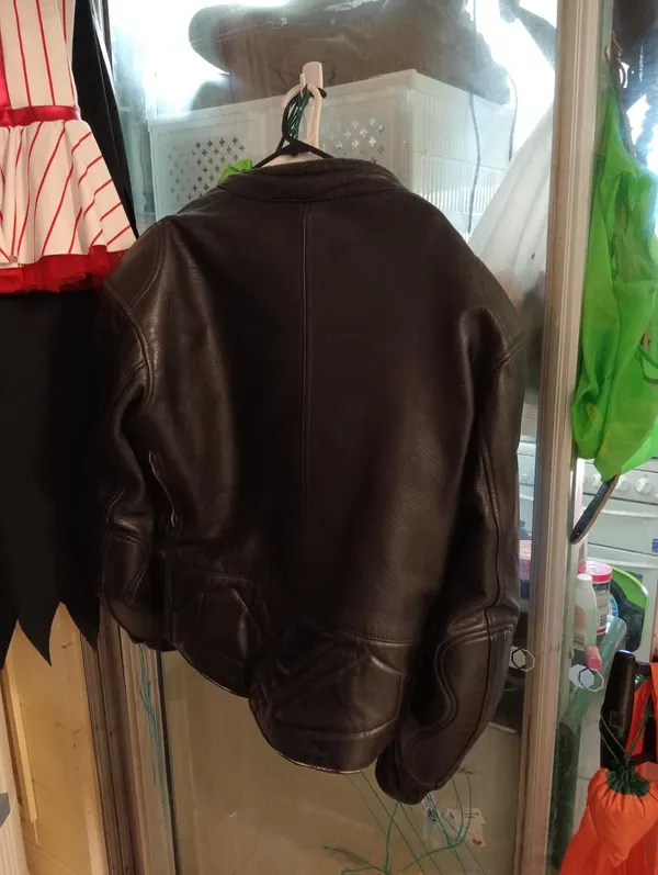 Leather motorbike jacket