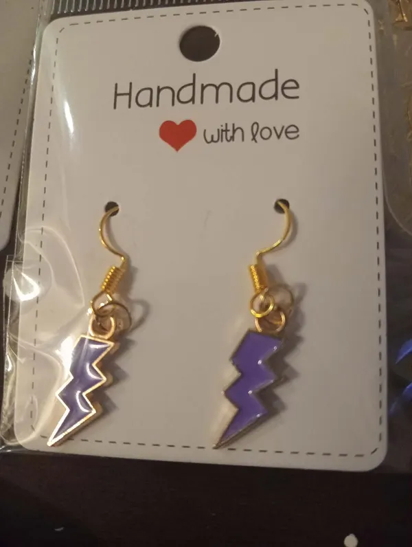 handmade Lightning bolt earrings