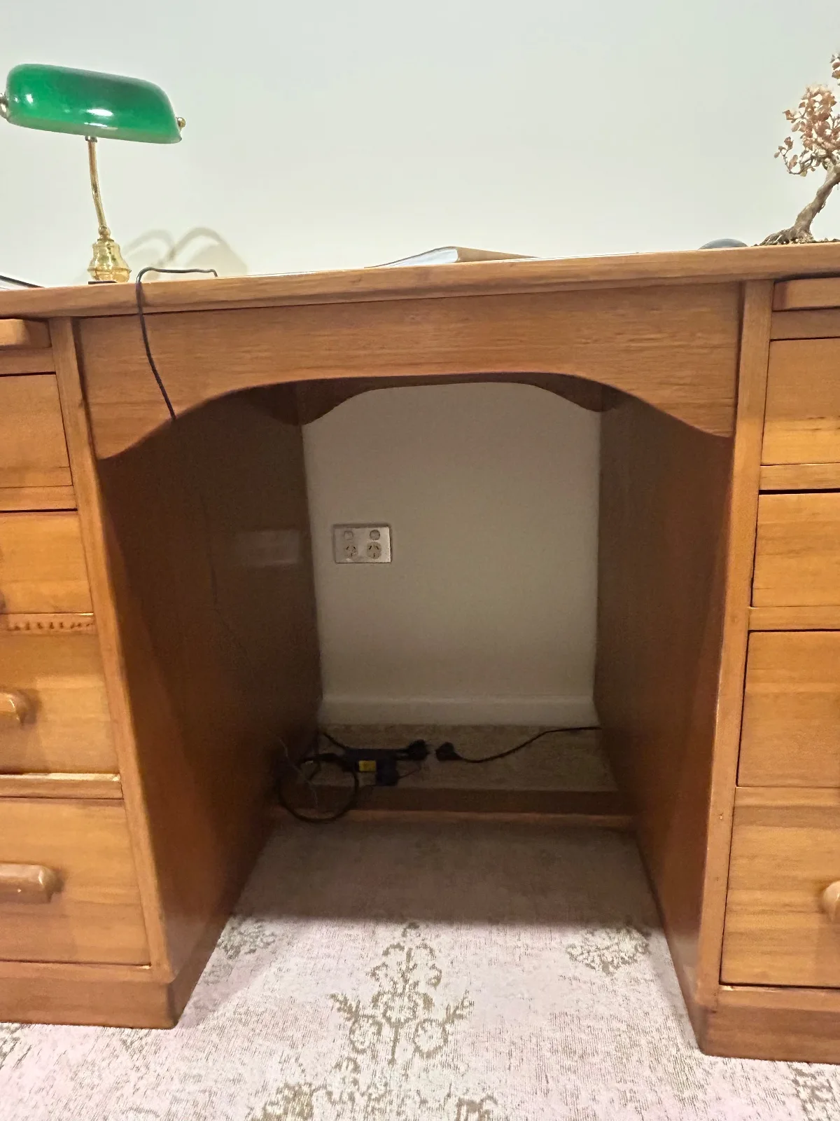 Vintage oak desk and chair – photo 8