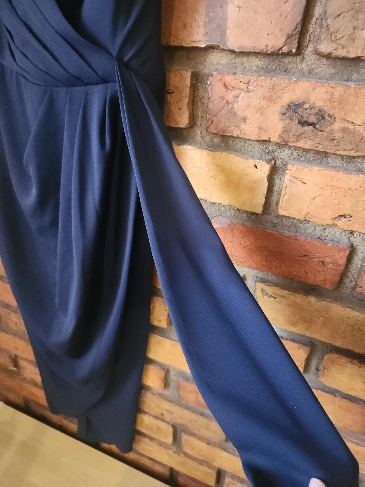 Forever New Navy Draped Maxi Formal Dress Size 8 – photo 3