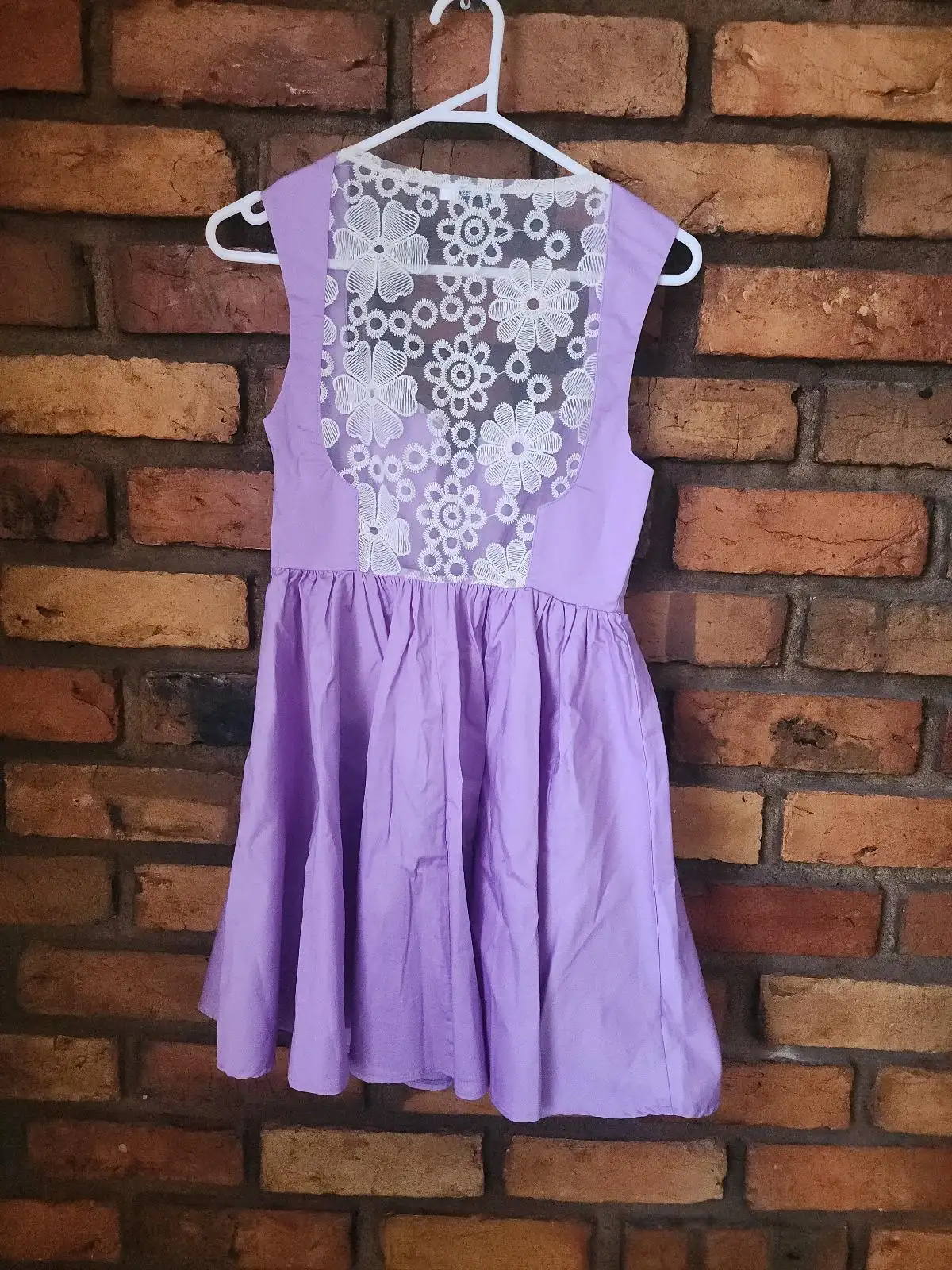 Lucy In The Sky Lilac Floral Lace Fit & Flare Dress Size 8 – photo 4