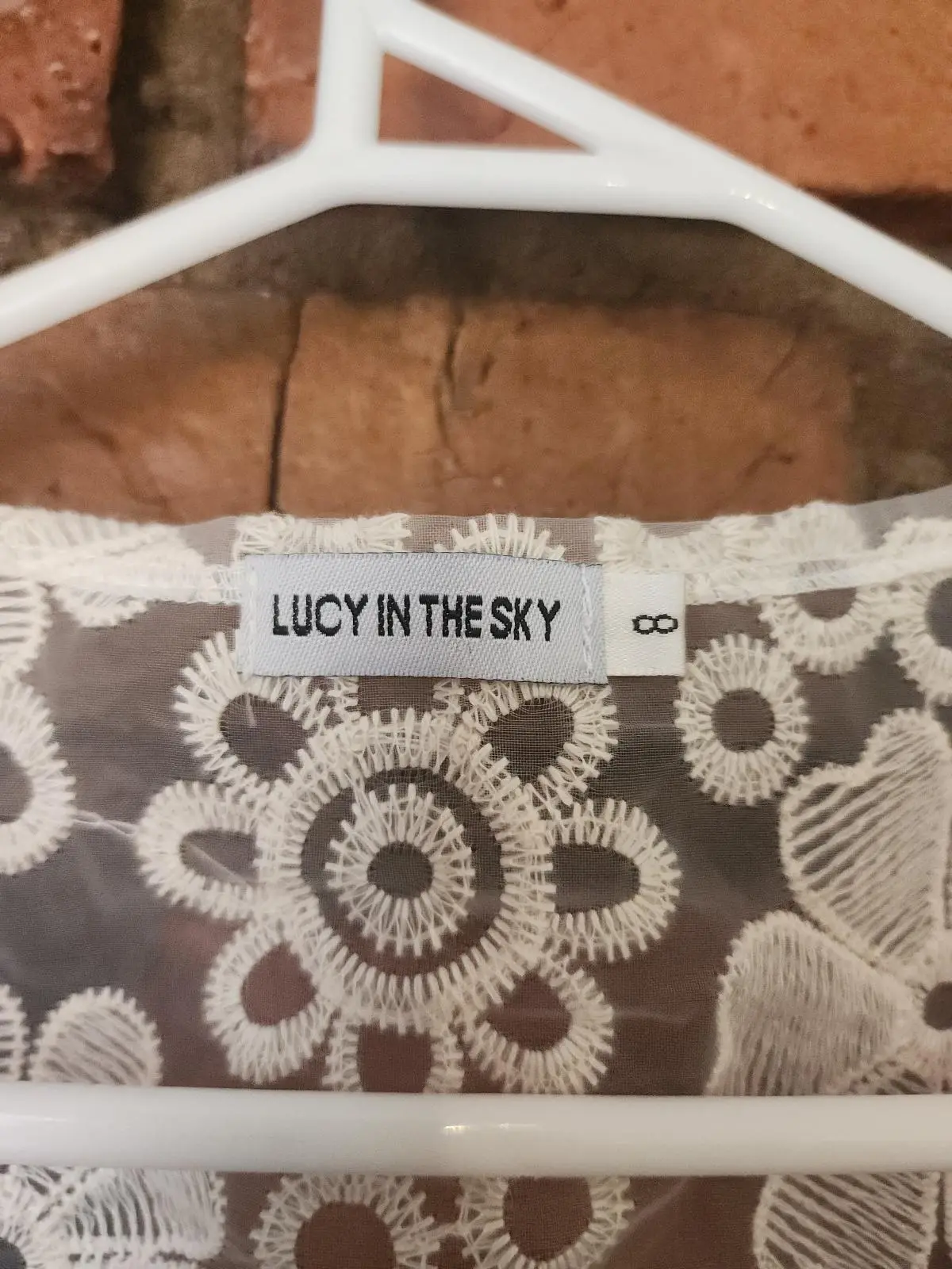 Lucy In The Sky Lilac Floral Lace Fit & Flare Dress Size 8 – photo 3