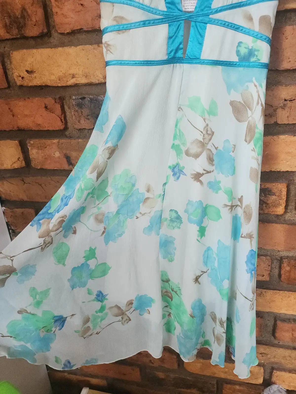 Vintage Aliva Girl Floral Chiffon Midi Dress Size 8 Y2K – photo 2