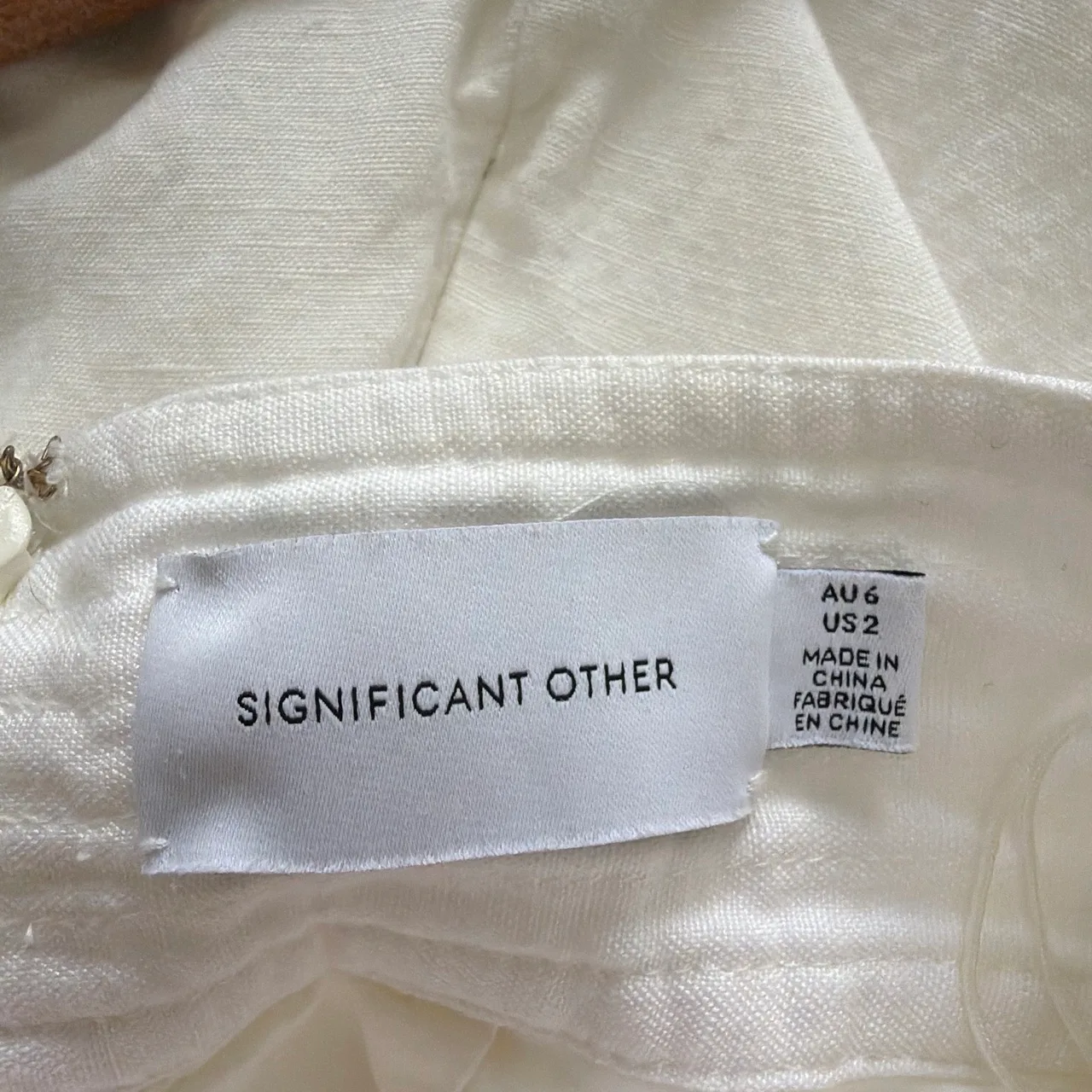 Significant Other Ivory Florina White Linen Blend Midi Skirt Size 6 Coastal Chic – photo 6