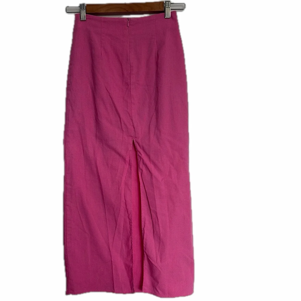 Princess Polly Pink Linen Blend Maxi Skirt Size 4 (fits 4-6) Barbiecore Y2K – photo 2