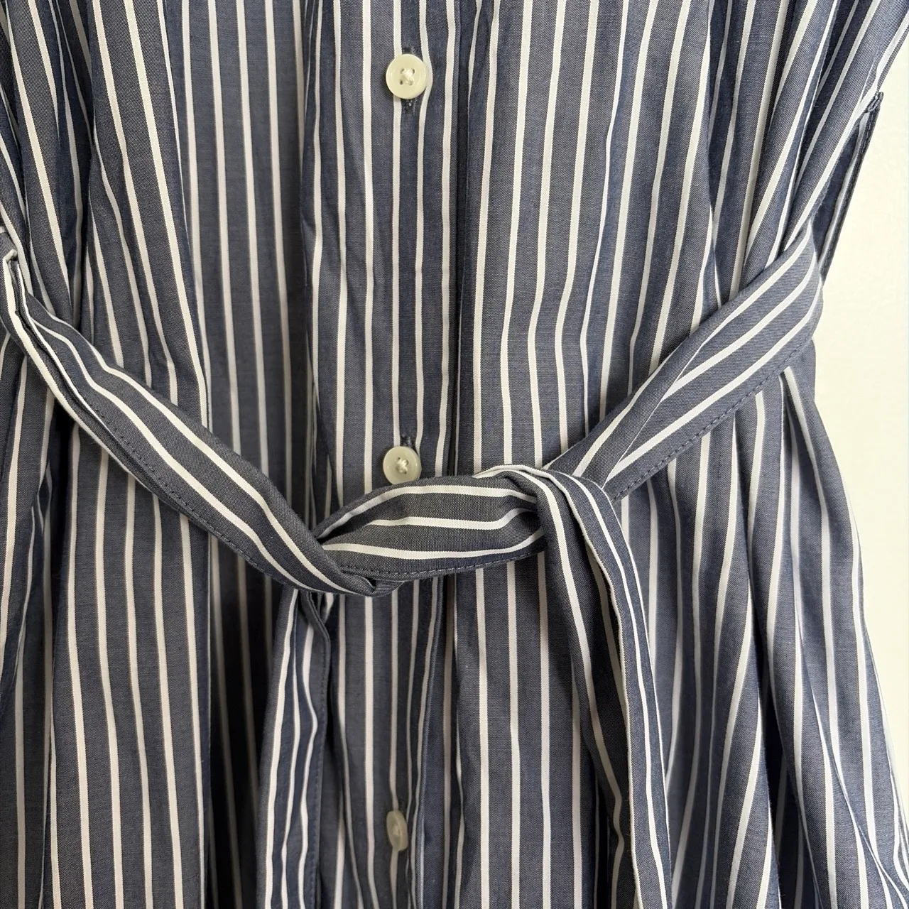 UNIQLO Blue/gray & White Striped Shirt Dress with Tie Belt – XS – photo 3
