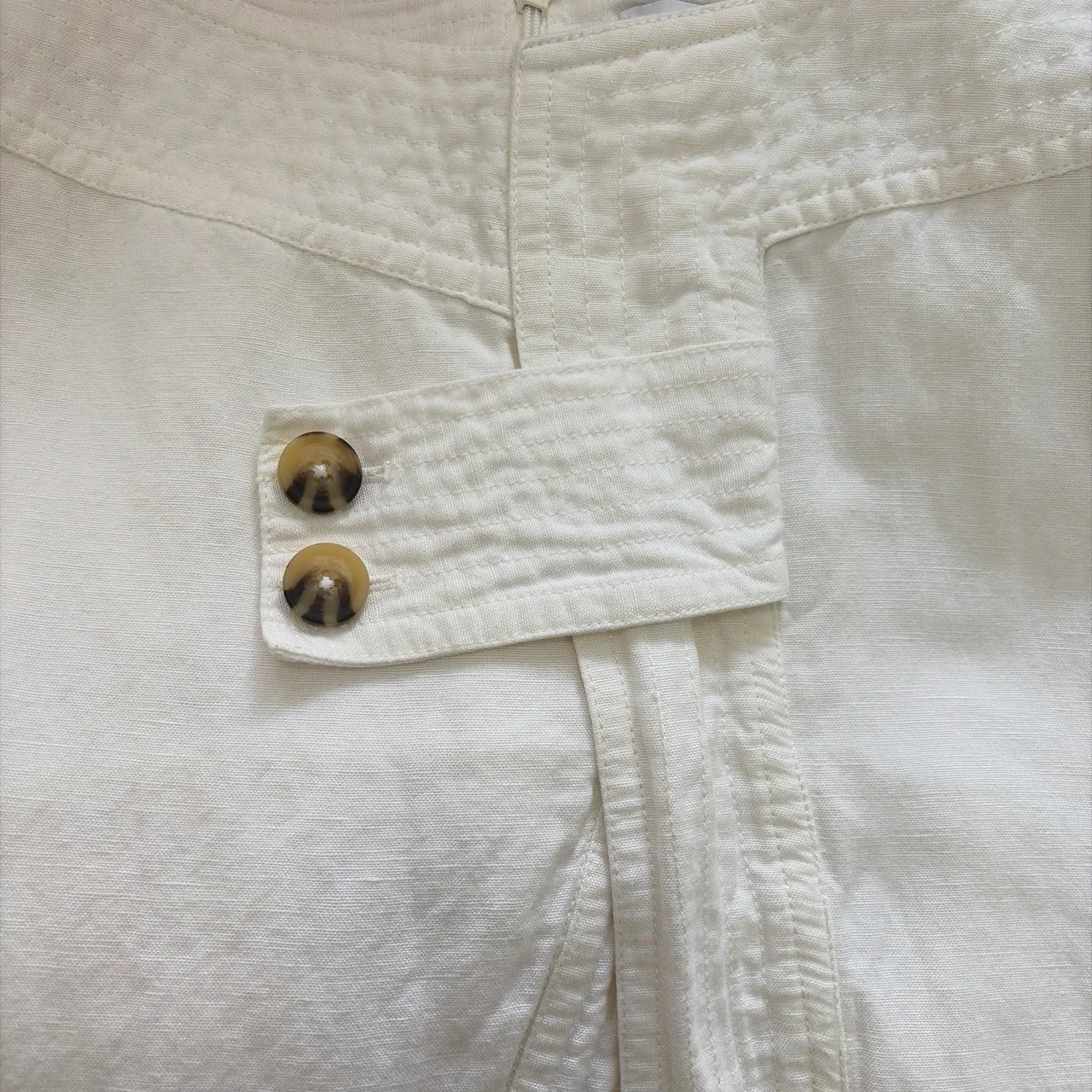 Significant Other Ivory Florina White Linen Blend Midi Skirt Size 6 Coastal Chic – photo 3