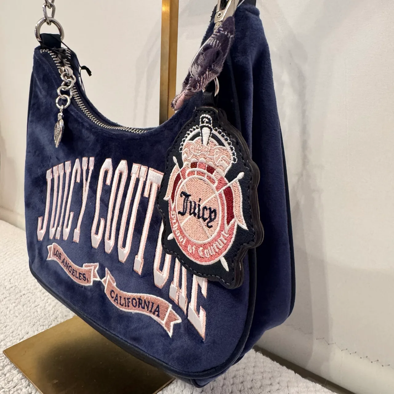 Juicy Couture Navy Velour Shoulder Bag – photo 5