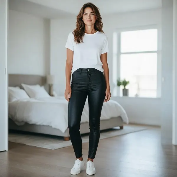 Size small imitation leather pants, new condition,