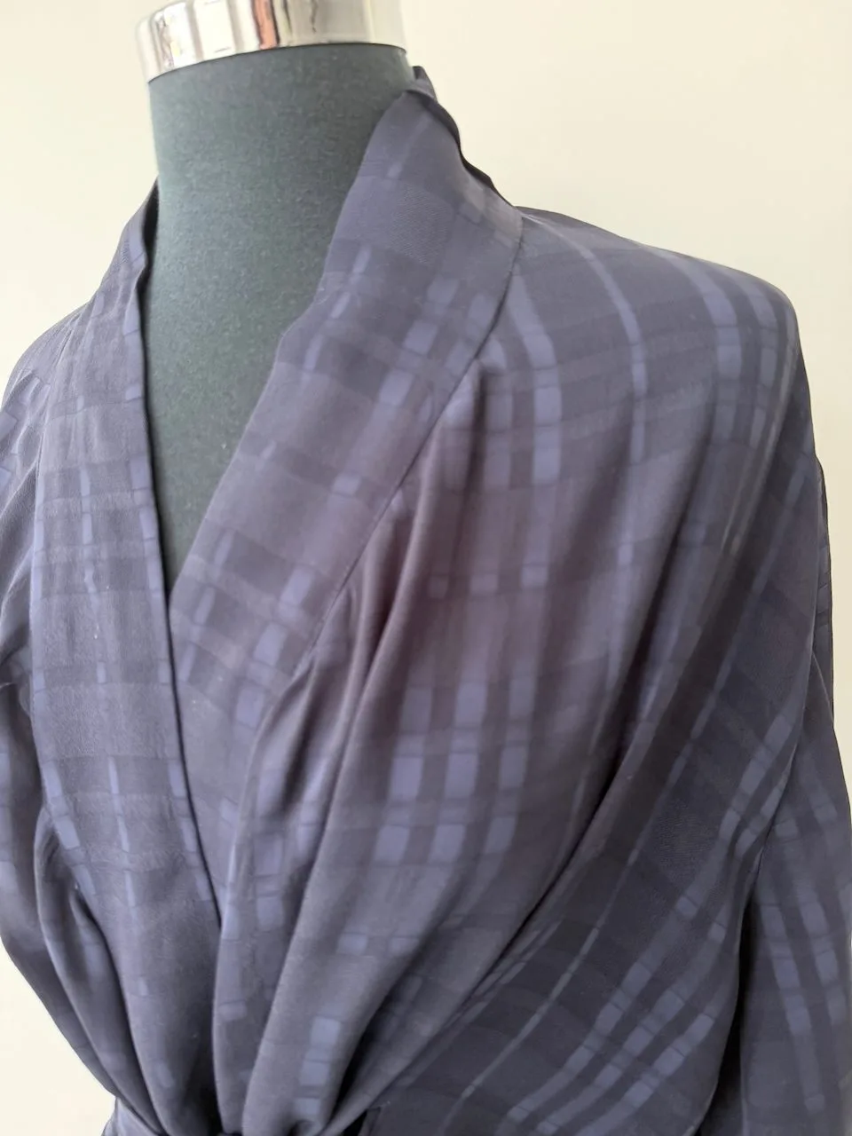 búl Kimono Wrap Dress Blue Textured Semi Sheer | Size 12–14 – photo 3