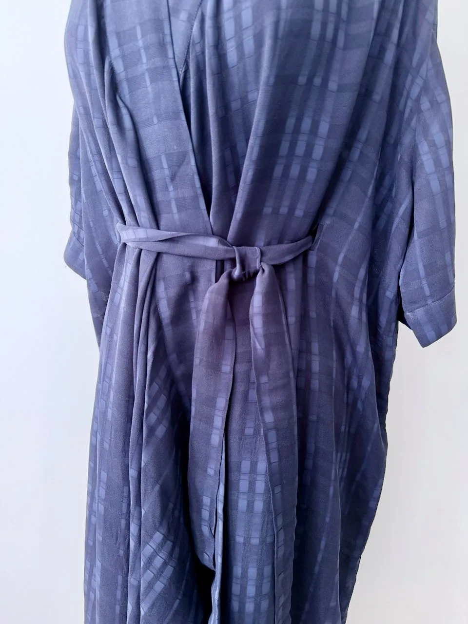 búl Kimono Wrap Dress Blue Textured Semi Sheer | Size 12–14 – photo 7