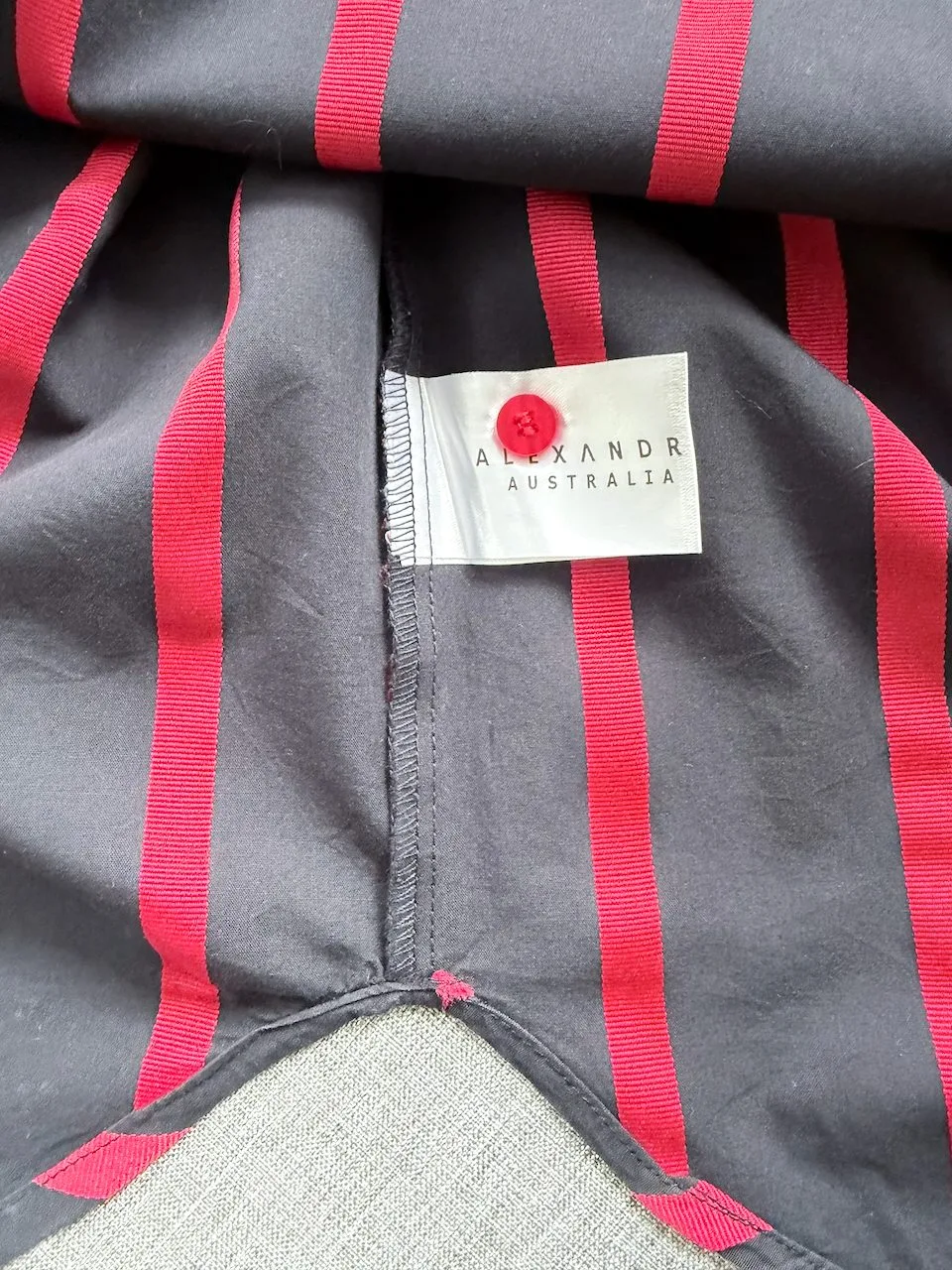 Alexandra Relaxed Textured Stripe Shirt Navy Red | Size 10 – photo 11