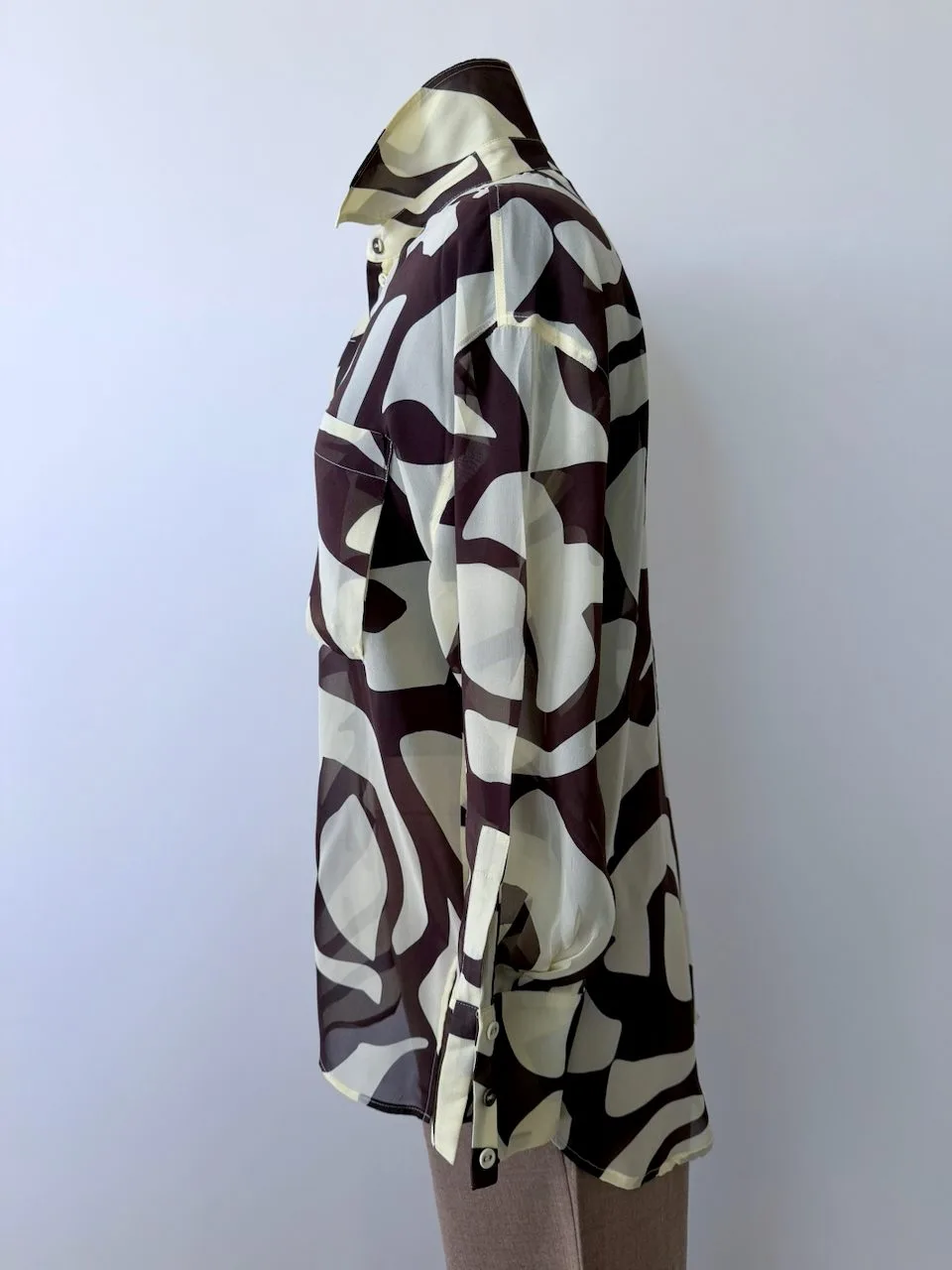 Country Road Silk Chiffon Abstract Print Shirt | Size 10 | NWOT – photo 4