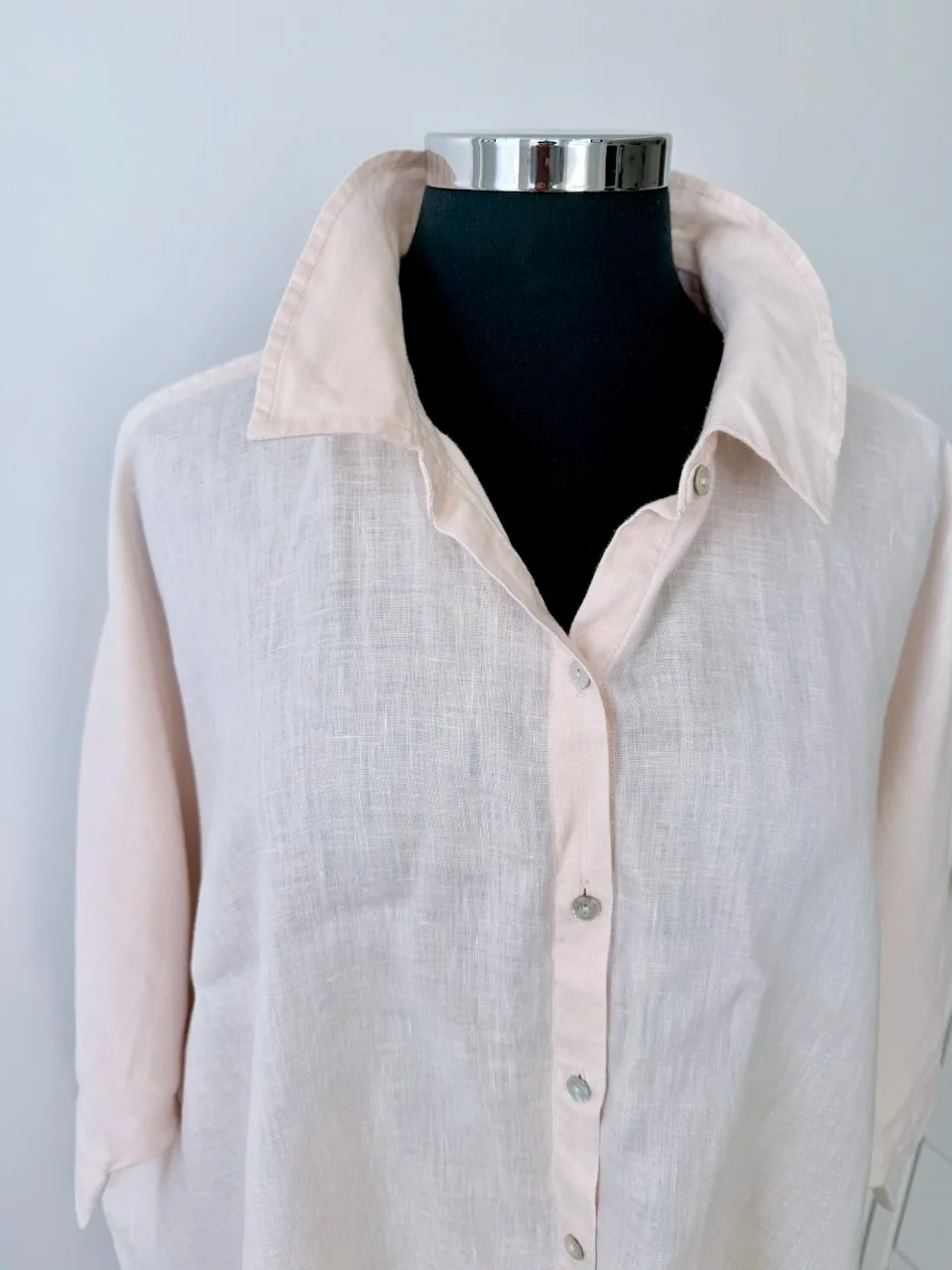 Witchery Relaxed Linen Shirt | Soft Shell Pink | size 16 – photo 5