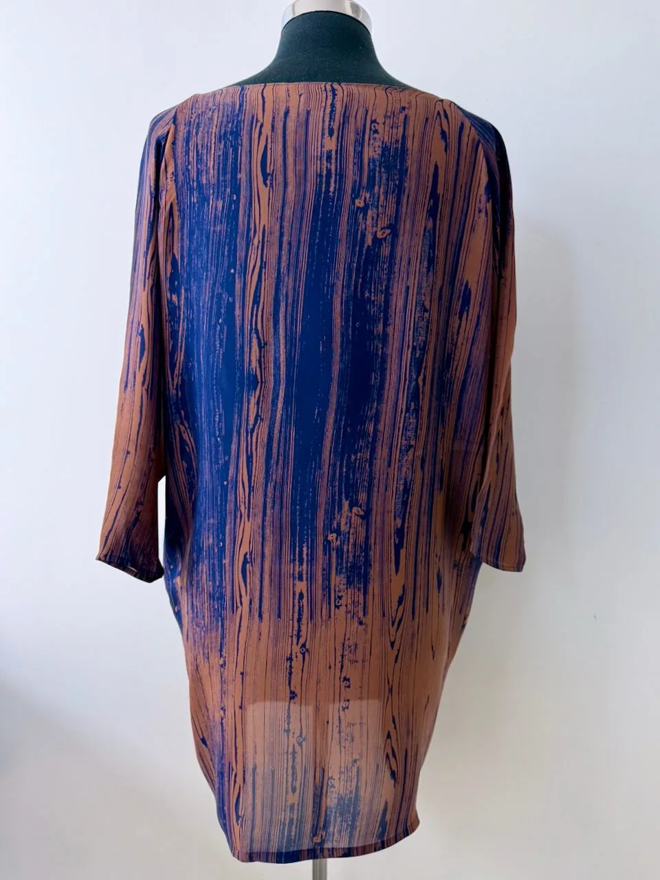 H. Fredriksson for Anthropologie Silk Tunic | Indigo / Copper | L – photo 2