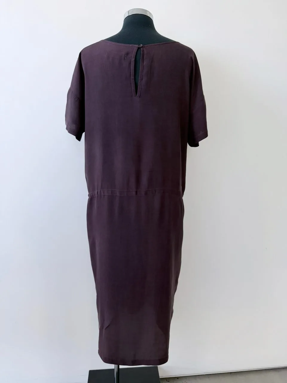Humanoid Drawstring Tee Dress Deep Plum | Size L | European Designer – photo 2