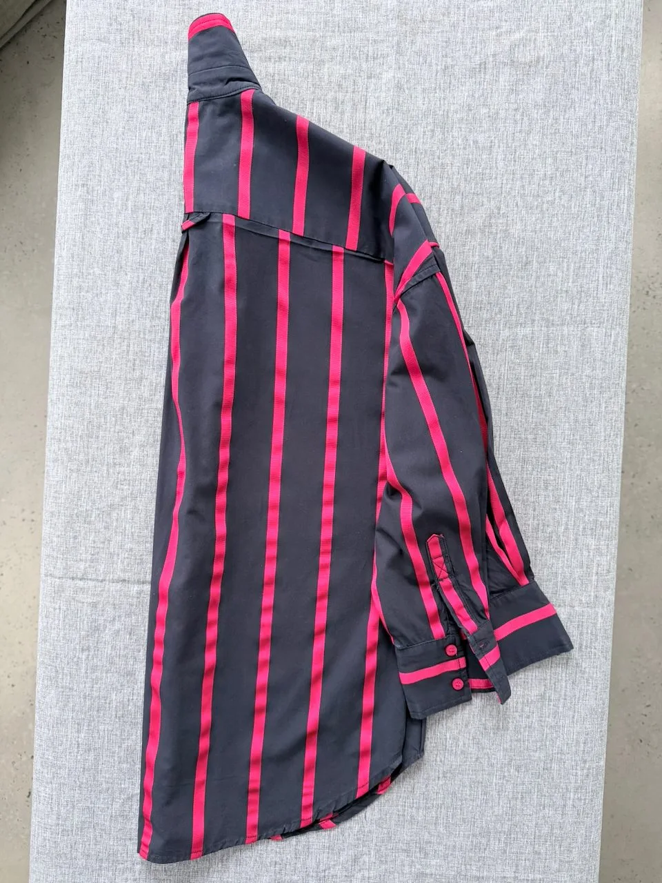Alexandra Relaxed Textured Stripe Shirt Navy Red | Size 10 – photo 8