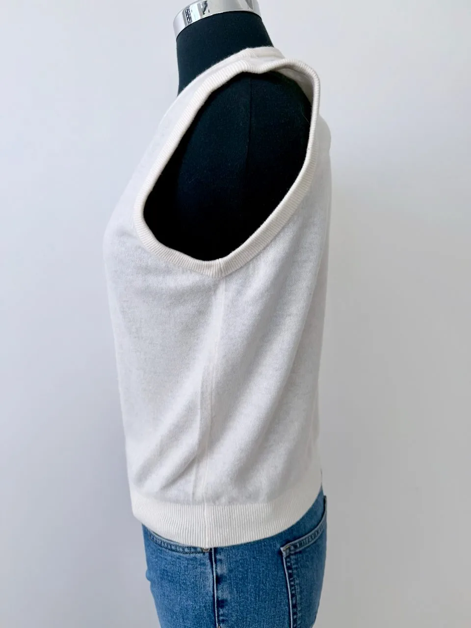 Country Road 100% Merino Sleeveless Knit | Off-White – photo 3