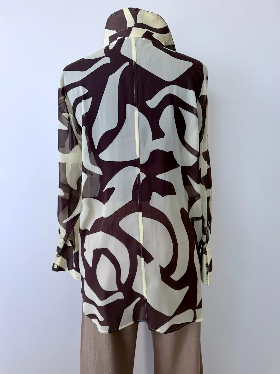 Country Road Silk Chiffon Abstract Print Shirt | Size 10 | NWOT – photo 3
