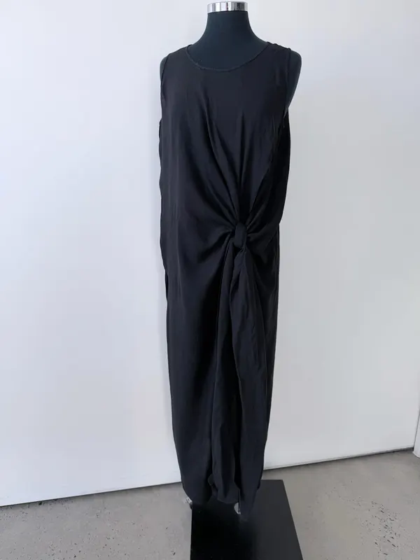 ALPHA60 Multi Way Black Cotton Maxi Dress | Size M