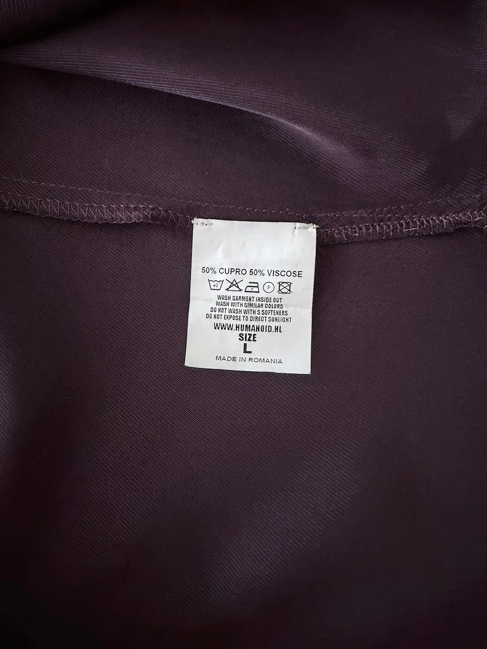 Humanoid Drawstring Tee Dress Deep Plum | Size L | European Designer – photo 7