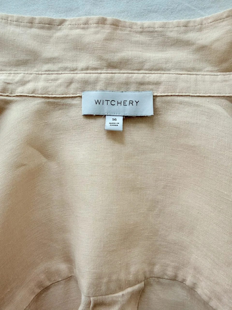 Witchery Relaxed Linen Shirt | Soft Shell Pink | size 16 – photo 6
