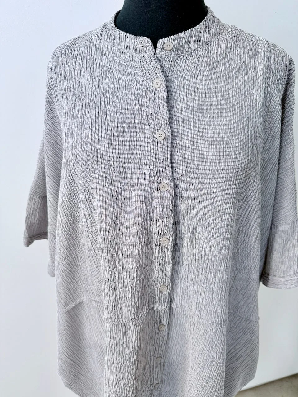 ELK Cocoon Shirt Dress | High-Low Hem | Pockets | size 14 – photo 2