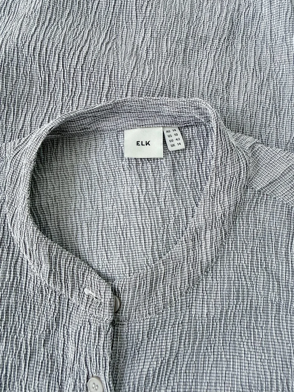 ELK Cocoon Shirt Dress | High-Low Hem | Pockets | size 14 – photo 5