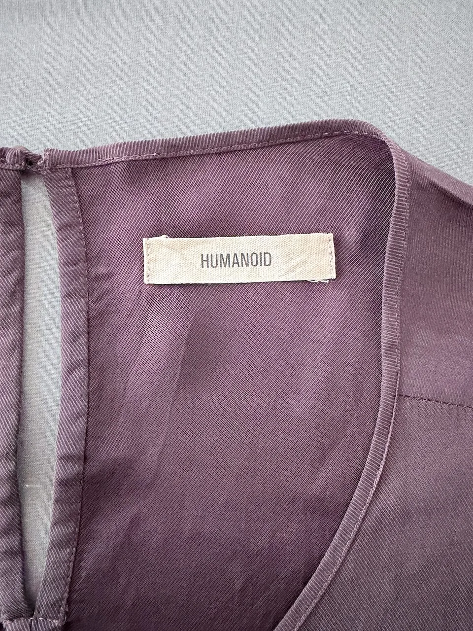 Humanoid Drawstring Tee Dress Deep Plum | Size L | European Designer – photo 6