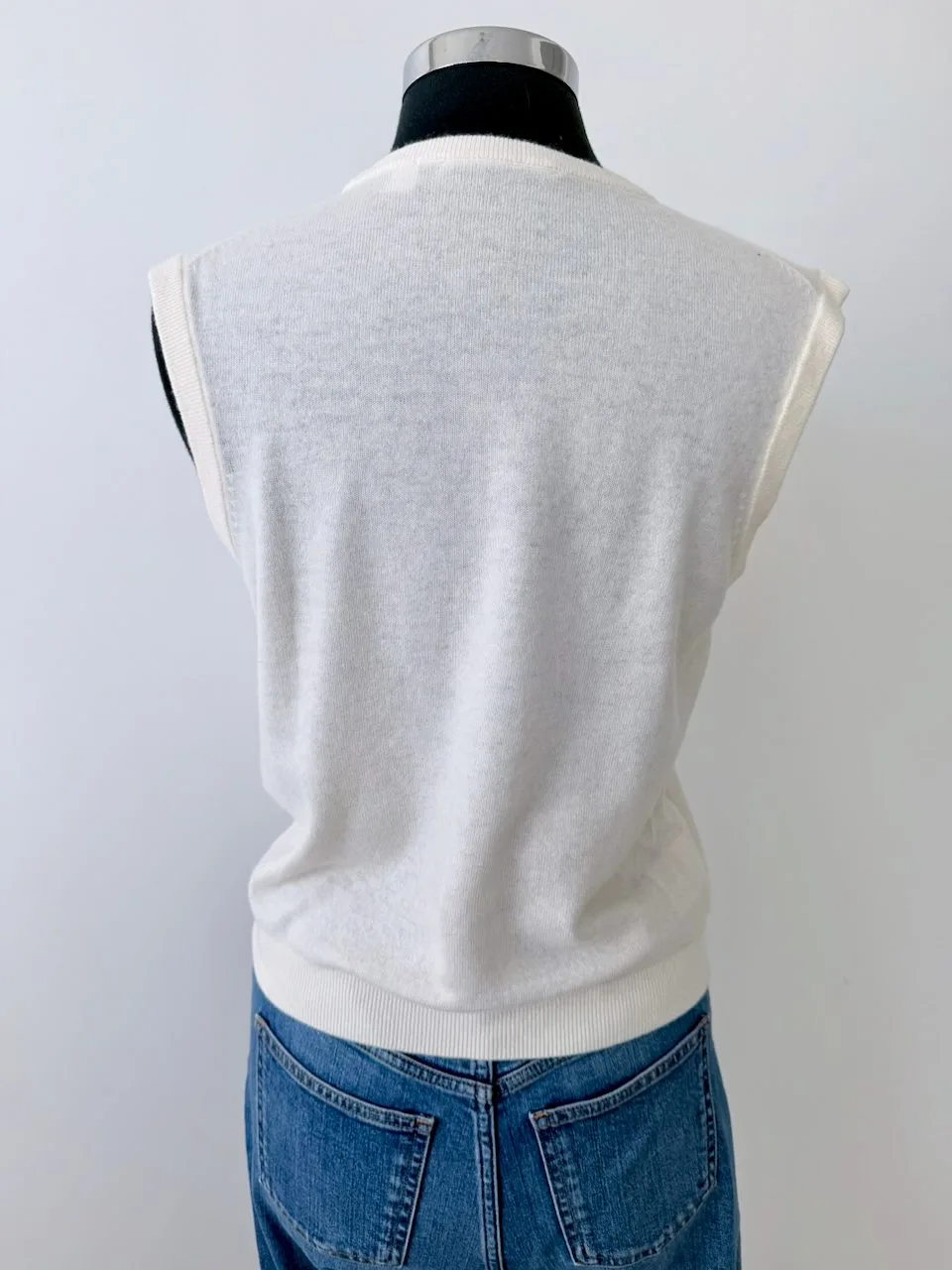 Country Road 100% Merino Sleeveless Knit | Off-White – photo 2