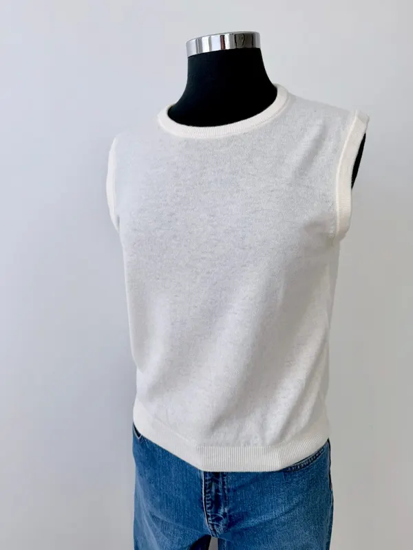 Country Road 100% Merino Sleeveless Knit | Off-White