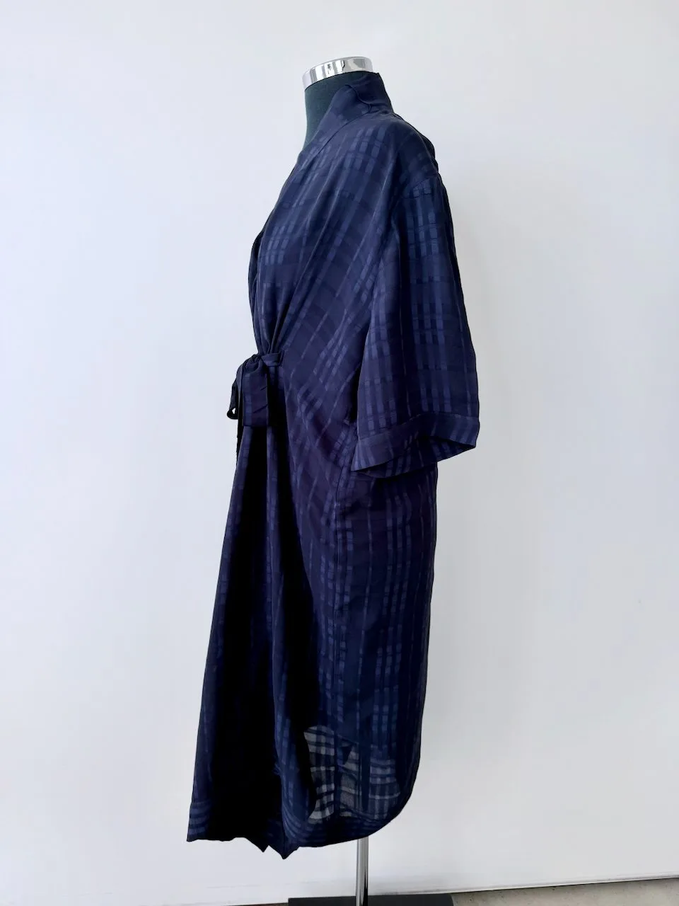 búl Kimono Wrap Dress Blue Textured Semi Sheer | Size 12–14 – photo 4