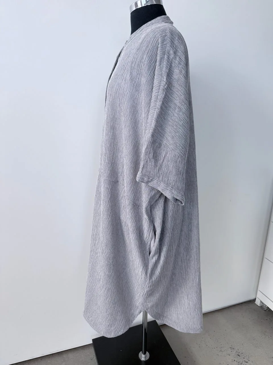 ELK Cocoon Shirt Dress | High-Low Hem | Pockets | size 14 – photo 3