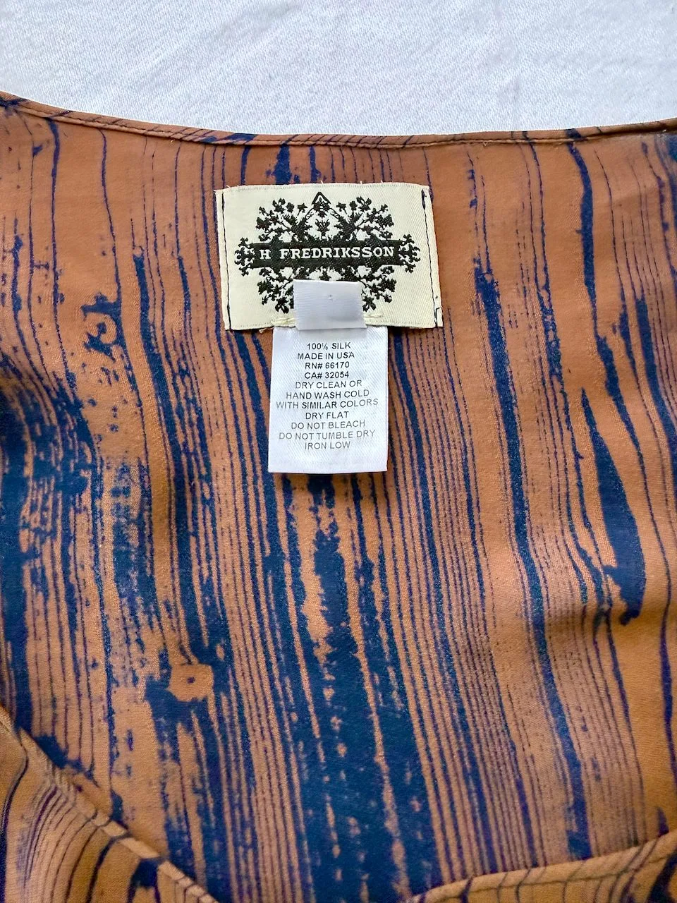 H. Fredriksson for Anthropologie Silk Tunic | Indigo / Copper | L – photo 6